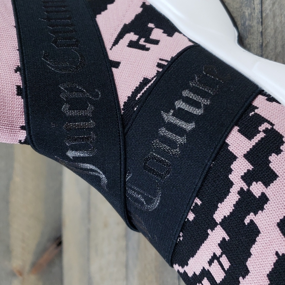 Juicy Couture Ariella Slip On High Top Knit Sneakers Pink Tie Dye Black - Picture 8 of 8
